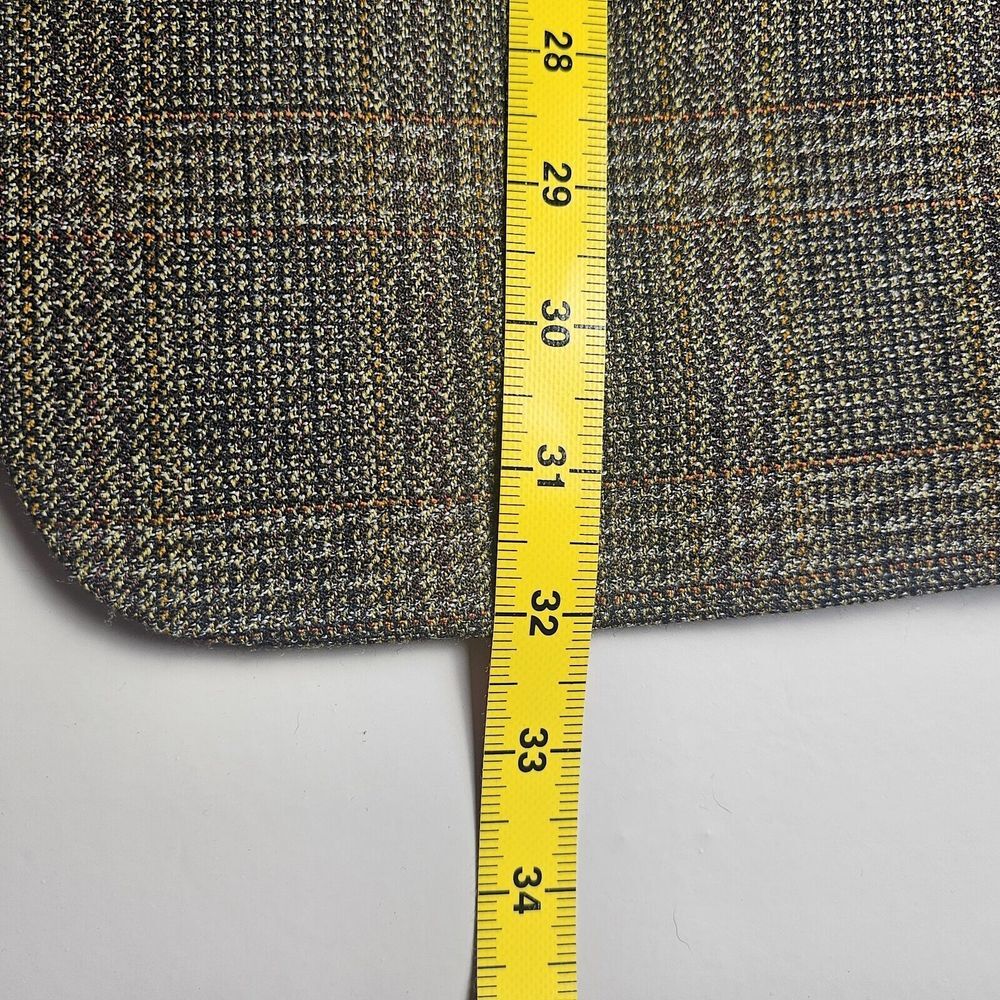 Vito Rufolo Sport Coat Jacket 100% Wool 42R Made in Italy Brown Windowpane Plaid - Picture 9 of 11
